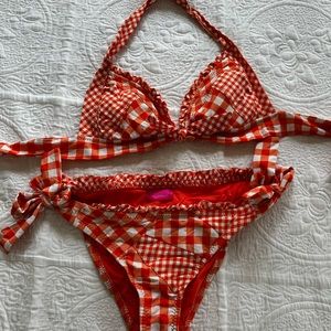 Betsy Johnson plaid bikini